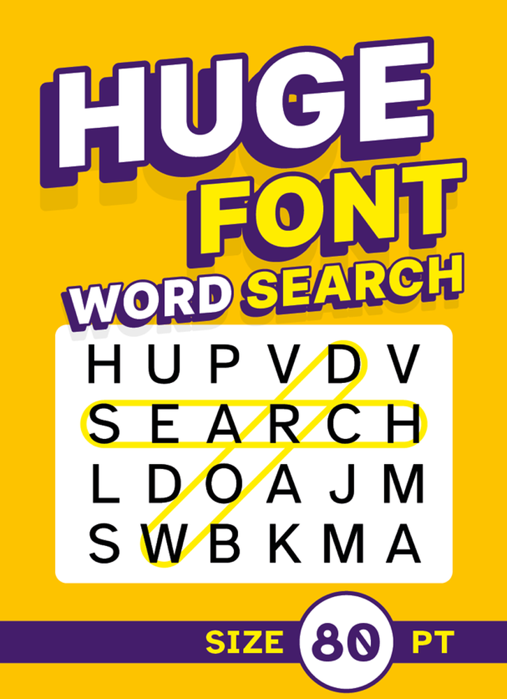 Huge Font Word Search book cover, 80pt size